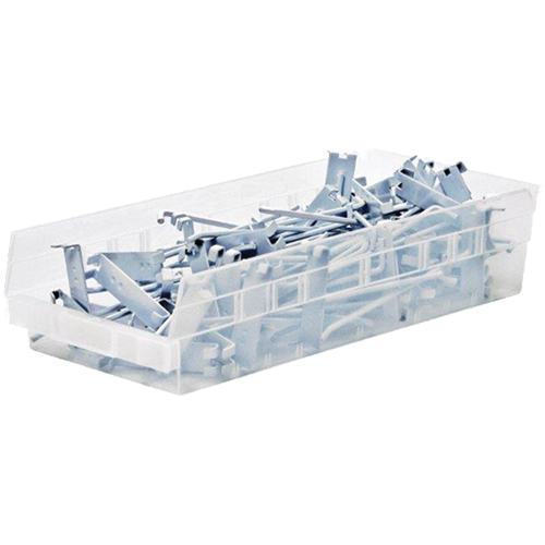 Shelf Bins, 6-5/8" W x 4" H x 23-5/8" D, Clear, 50 lbs. Capacity Waymarc Industries Inc
