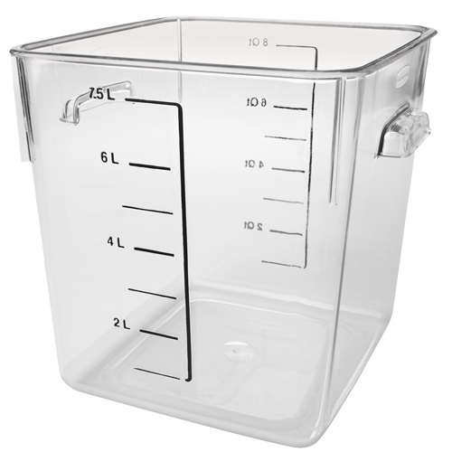 Contenant carr&eacute; &agrave; encombrement r&eacute;duit Rubbermaid, Plastique, Capacit&eacute; de 7,6 L, Transparent Waymarc Industries Inc