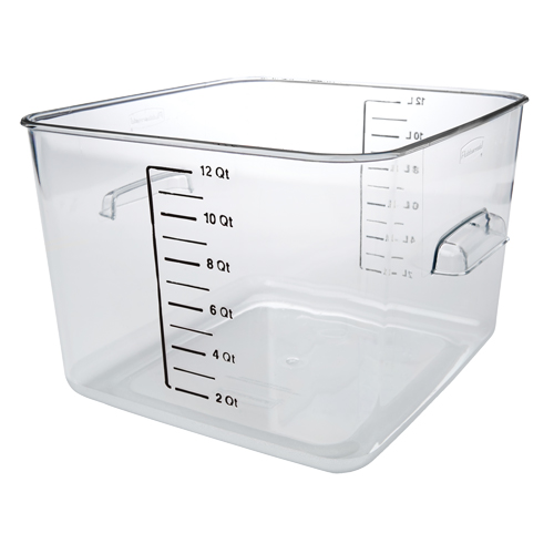 Contenant carr&eacute; &agrave; encombrement r&eacute;duit Rubbermaid, Plastique, Capacit&eacute; de 11,4 L, Transparent Waymarc Industries Inc