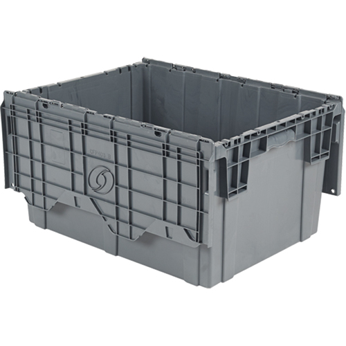 Contenants de distribution Flipak en plastique poly&eacute;thyl&egrave;ne (PE), 39" x 14" x 13", Gris Waymarc Industries Inc