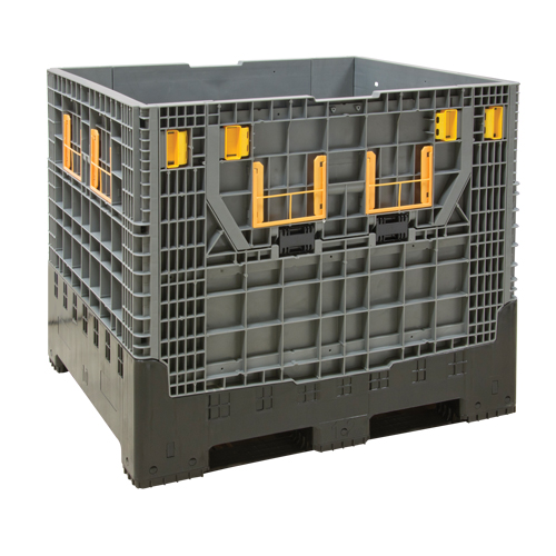 Contenant de vrac pliable, 47,2" lo x 39,4" la x 39,4" h, Gris Waymarc Industries Inc