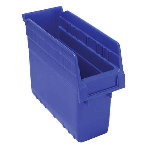 Store-Max Shelf Bins, 4-3/8" W x 8" H x 11-5/8" D, Blue, 44 lbs. Capacity Waymarc Industries Inc