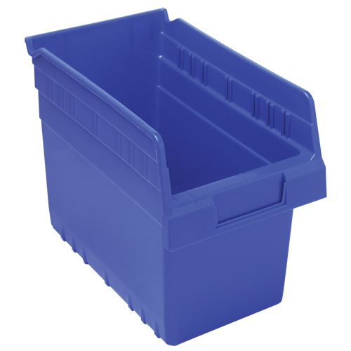 Store-Max Shelf Bins, 6-5/8" W x 8" H x 11-5/8" D, Blue, 44 lbs. Capacity Waymarc Industries Inc