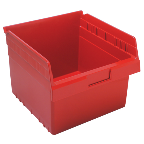 Store-Max Shelf Bins, 11-1/8" W x 8" H x 11-5/8" D, Red, 44 lbs. Capacity Waymarc Industries Inc