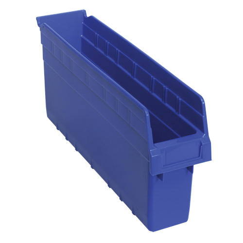 Store-Max Shelf Bins, 4-3/8" W x 8" H x 17-7/8" D, Blue, 56 lbs. Capacity Waymarc Industries Inc