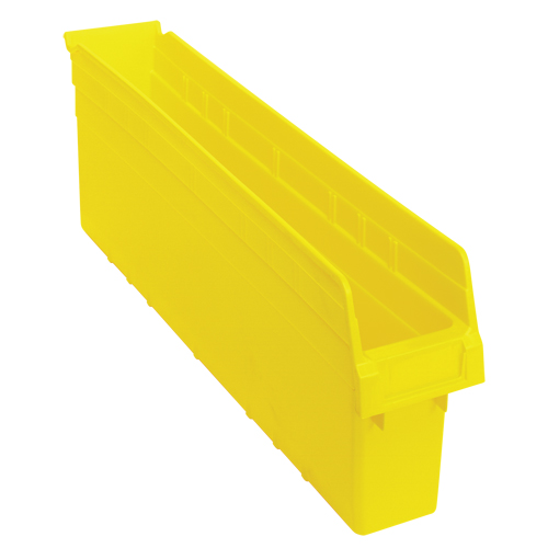 Store-Max Shelf Bins, 4-3/8" W x 8" H x 23-5/8" D, Yellow, 68 lbs. Capacity Waymarc Industries Inc