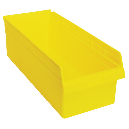 Store-Max Shelf Bins, 11-1/8" W x 8" H x 23-5/8" D, Yellow, 68 lbs. Capacity Waymarc Industries Inc