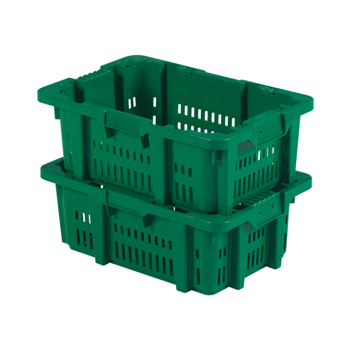 Contenant en plastique Stack-N-Nest pour la manutention des aliments, 16" x 23,9" x 8,8", Vert Waymarc Industries Inc
