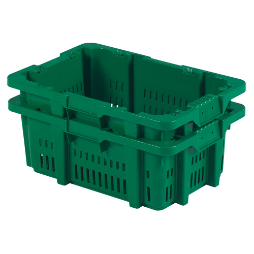 Contenant en plastique Stack-N-Nest pour la manutention des aliments, 16" x 23,9" x 8,8", Vert Waymarc Industries Inc