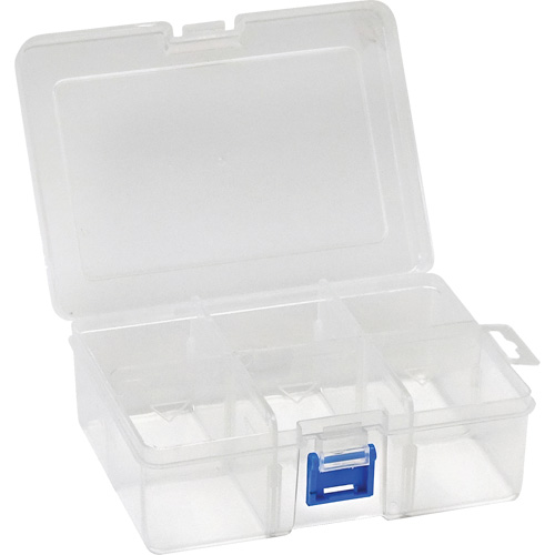 Plastic Compartment Box, 4.75" W x 6.75" D x 2.25" H, 6 Compartments Waymarc Industries Inc