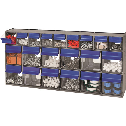 Tilt Bins Unit, 23-5/8" W x 3-5/8" D x 11-1/6" H, 21 Drawers Waymarc Industries Inc