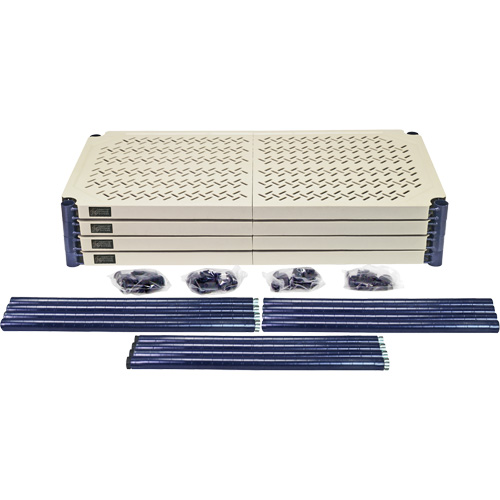 &eacute;tag&egrave;re en fils m&eacute;talliques avec tablettes en plastique, Cadre en fils m&eacute;talliques avec tablettes en plastique, Sans boulons, Capacit&eacute; 600 lb, 30" la x 72" h x 18" p Waymarc Industries Inc
