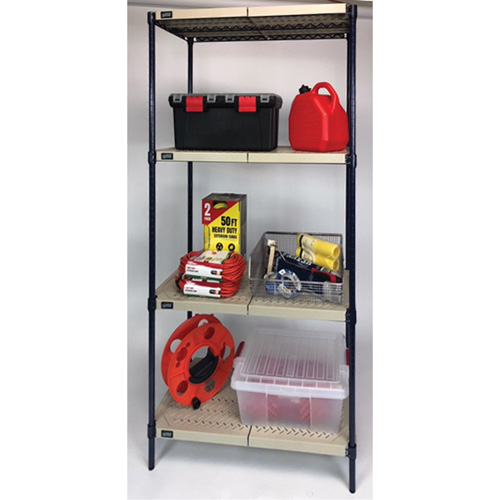 &eacute;tag&egrave;re en fils m&eacute;talliques avec tablettes en plastique, Cadre en fils m&eacute;talliques avec tablettes en plastique, Sans boulons, Capacit&eacute; 600 lb, 30" la x 72" h x 18" p Waymarc Industries Inc