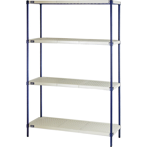 &eacute;tag&egrave;re en fils m&eacute;talliques avec tablettes en plastique, Cadre en fils m&eacute;talliques avec tablettes en plastique, Sans boulons, Capacit&eacute; 600 lb, 48" la x 72" h x 18" p Waymarc Industries Inc