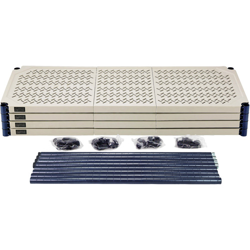 &eacute;tag&egrave;re en fils m&eacute;talliques avec tablettes en plastique, Cadre en fils m&eacute;talliques avec tablettes en plastique, Sans boulons, Capacit&eacute; 600 lb, 48" la x 72" h x 18" p Waymarc Industries Inc