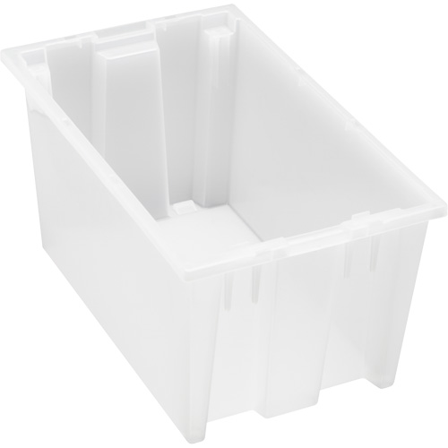 Heavy-Duty Stack & Nest Tote, 9" x 11" x 18", Clear Waymarc Industries Inc
