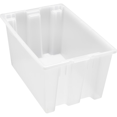 Heavy-Duty Stack & Nest Tote, 15" x 19.5" x 29.5", Clear Waymarc Industries Inc