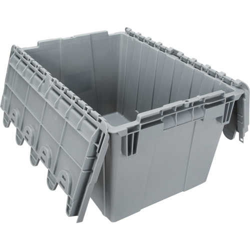 Flip Top Plastic Distribution Container, 21.65" x 15.5" x 12.5", Grey Waymarc Industries Inc