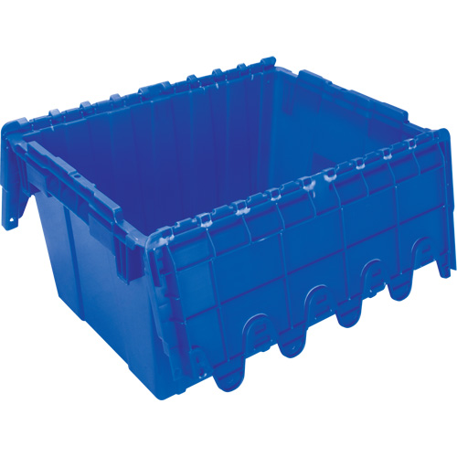 Flip Top Plastic Distribution Container, 21.65" x 15.5" x 12.5", Blue Waymarc Industries Inc