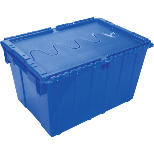 Flip Top Plastic Distribution Container, 21.65" x 15.5" x 12.5", Blue Waymarc Industries Inc
