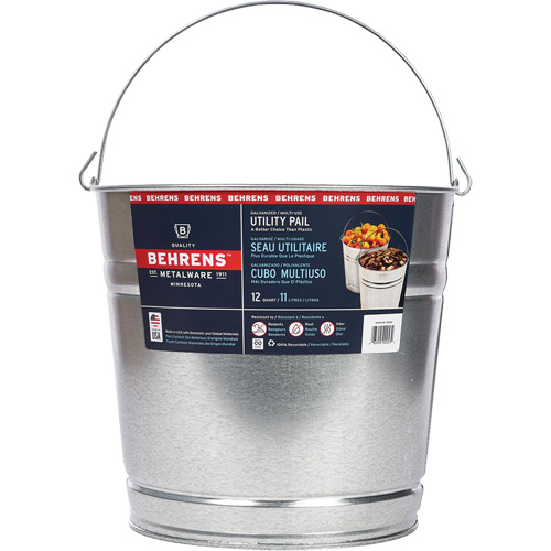 Seau, Acier galvanis&eacute;, 11 L Waymarc Industries Inc