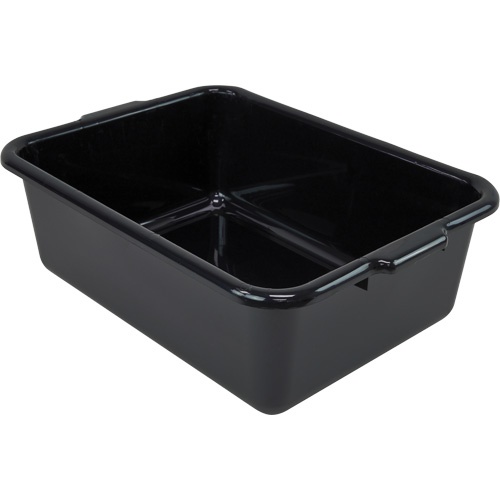 All-Purpose Flat-Bottom Storage Tub, 7" H x 15" D x 21" L, Plastic, Black Waymarc Industries Inc