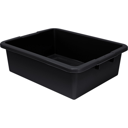 All-Purpose Ribbed-Bottom Storage Tub, 7" H x 17" D x 22" L, Plastic, Black Waymarc Industries Inc
