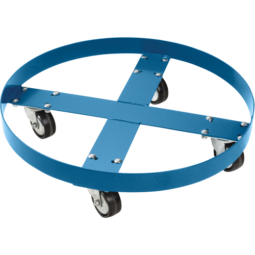 Drum Dolly, Steel, 750 lbs. Capacity, 24" Diameter, Polyolefin Casters Waymarc Industries Inc