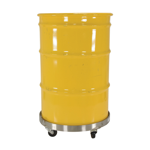Chariots pour barils, Acier inoxydable, Capacit&eacute;e 800 lb, Diam&egrave;tre 23-1/4", Roue en Caoutchouc Waymarc Industries Inc