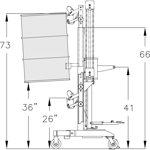 Ergonomic Drum Handler High Reach - DM-1100-HR, 30 - 85 US Gal. (25 - 70 Imperial Gal.) Waymarc Industries Inc