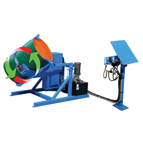 Drum Tumbler Tilt to Load, 55 US gal. (45 Imperial Gal.) Capacity, Variable Speed, 2 HP Waymarc Industries Inc