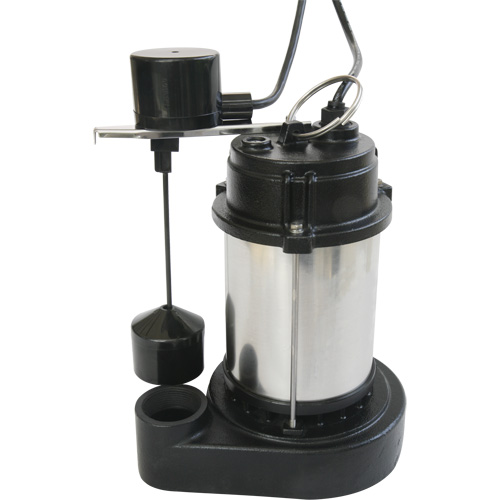 Stainless Steel Housing-Cast Iron Base Sump Pump, 1/3 HP, 3630 GPH Flow Rate Waymarc Industries Inc