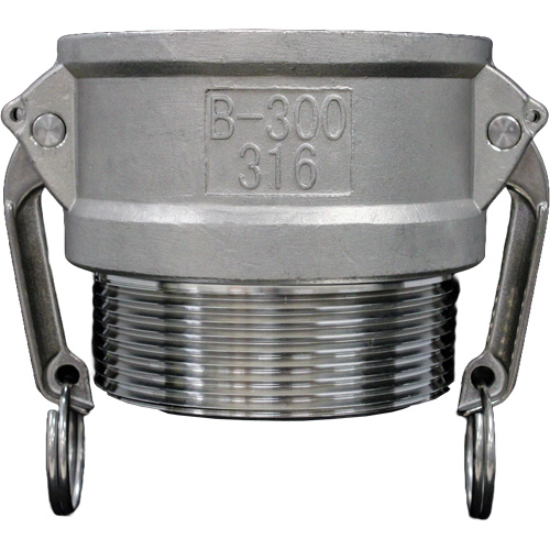Cam & Groove Coupling, Stainless Steel, Type B, 2-1/2", Male NPT, 150 PSI Waymarc Industries Inc