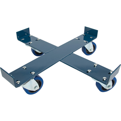 Drum Dolly, Steel, 1400 lbs. Capacity, 24" Diameter, Blue Elastic Casters Waymarc Industries Inc