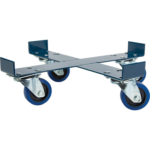 Drum Dolly, Steel, 1400 lbs. Capacity, 24" Diameter, Blue Elastic Casters Waymarc Industries Inc