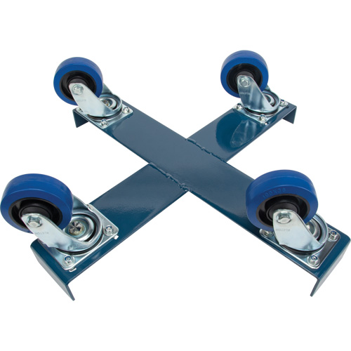 Drum Dolly, Steel, 1400 lbs. Capacity, 24" Diameter, Blue Elastic Casters Waymarc Industries Inc