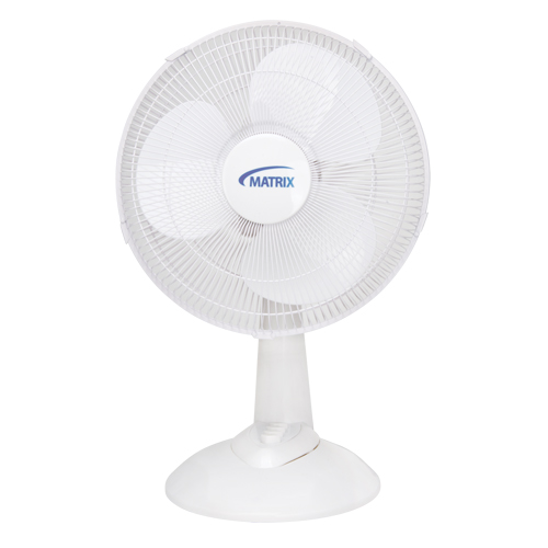 Oscillating Desk Fan with Push Buttons, 12" Diameter, 3 Speeds Waymarc Industries Inc