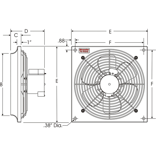 All Purpose Wall Fans, Commercial, 2 Speed, 12" Diameter Waymarc Industries Inc