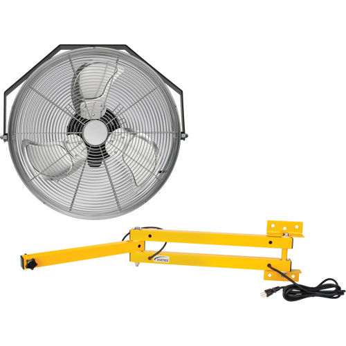 Industrial Workstation Fan Kit with Double Locking Arm, 18" Dia., 3 Speeds Waymarc Industries Inc