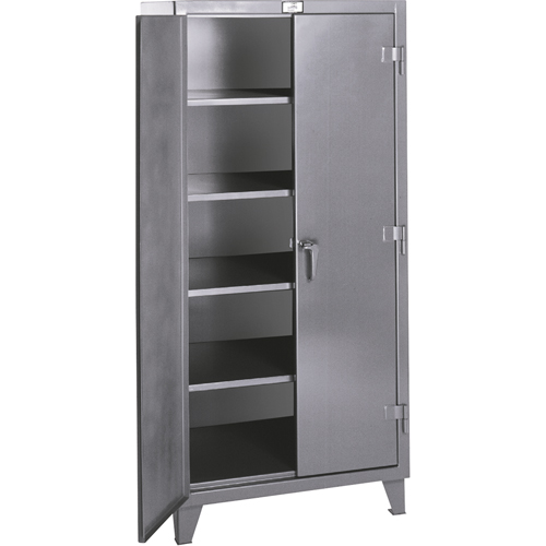 Rough & Tough Storage Cabinets, Steel, 4 Shelves, 72" H x 48" W x 24" D, Grey Waymarc Industries Inc