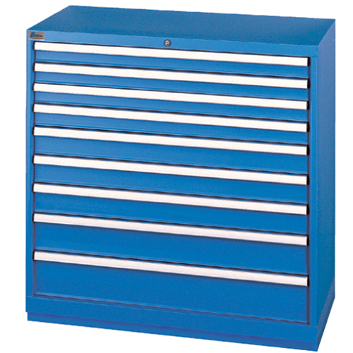 Drawer Cabinets, 9 Drawers, 40-1/4" W x 22-1/2" D x 41-3/4" H, Bright blue Waymarc Industries Inc