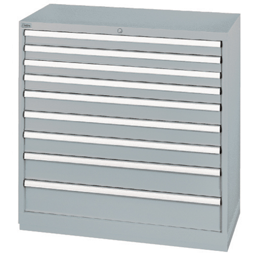 Drawer Cabinets, 9 Drawers, 40-1/4" W x 22-1/2" D x 41-3/4" H, Grey Waymarc Industries Inc