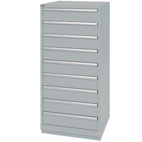 Drawer Cabinets, 9 Drawers, 28-1/4" W x 28-1/2" D x 59-1/2" H, Grey Waymarc Industries Inc