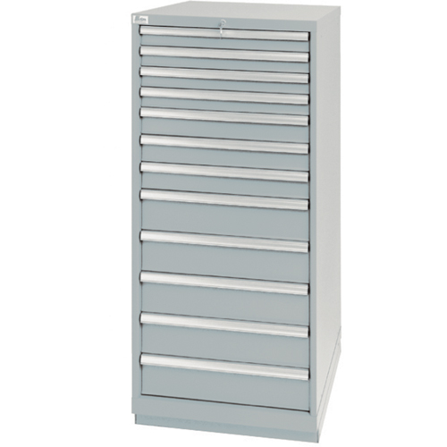 Drawer Cabinets, 12 Drawers, 28-1/4" W x 28-1/2" D x 59-1/2" H, Grey Waymarc Industries Inc