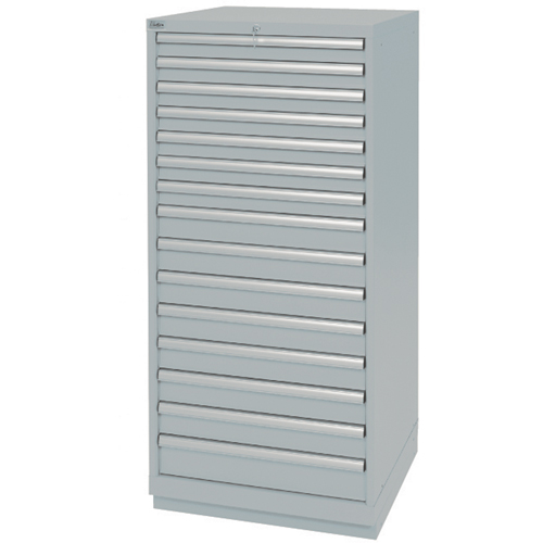 Drawer Cabinets, 15 Drawers, 28-1/4" W x 28-1/2" D x 59-1/2" H, Grey Waymarc Industries Inc
