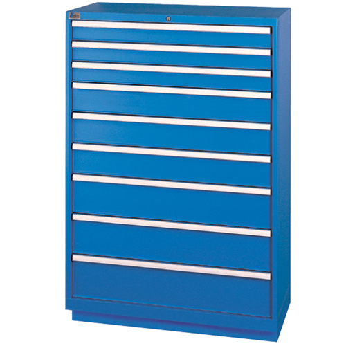 Drawer Cabinets, 9 Drawers, 40-1/4" W x 22-1/2" D x 59-1/2" H, Bright blue Waymarc Industries Inc