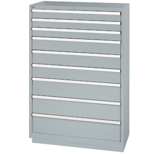 Drawer Cabinets, 9 Drawers, 40-1/4" W x 22-1/2" D x 59-1/2" H, Grey Waymarc Industries Inc