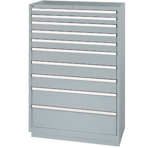 Drawer Cabinets, 10 Drawers, 40-1/4" W x 22-1/2" D x 59-1/2" H, Grey Waymarc Industries Inc