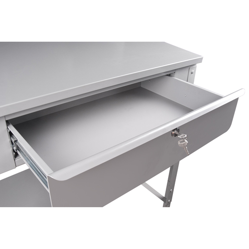 Open Floor Style Shop Desk, 34-1/2" W x 30" D x 53" H, Grey Waymarc Industries Inc