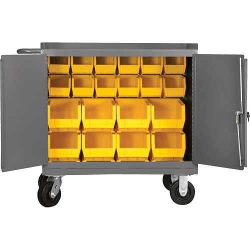 Armoire d'&eacute;tabli mobile avec bacs, Acier Surface Waymarc Industries Inc